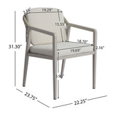 Modern Outdoor Dining Set With Expandable Acacia Wood Table