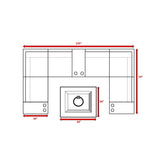Patio Seating Set With Cushions And Fire Pit - Brown