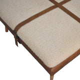Buffalo - Large Square Hide Leather Footstool - Brown