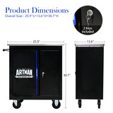 Movable Lockable Double Door Partition With Lock Multi Functional Hardware Storage Tool Car Auto Repair Locker - Black / Blue