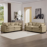 Elegant Corduroy Oversized Sectional Sofa Set With Deep Seats And Flexible Layout