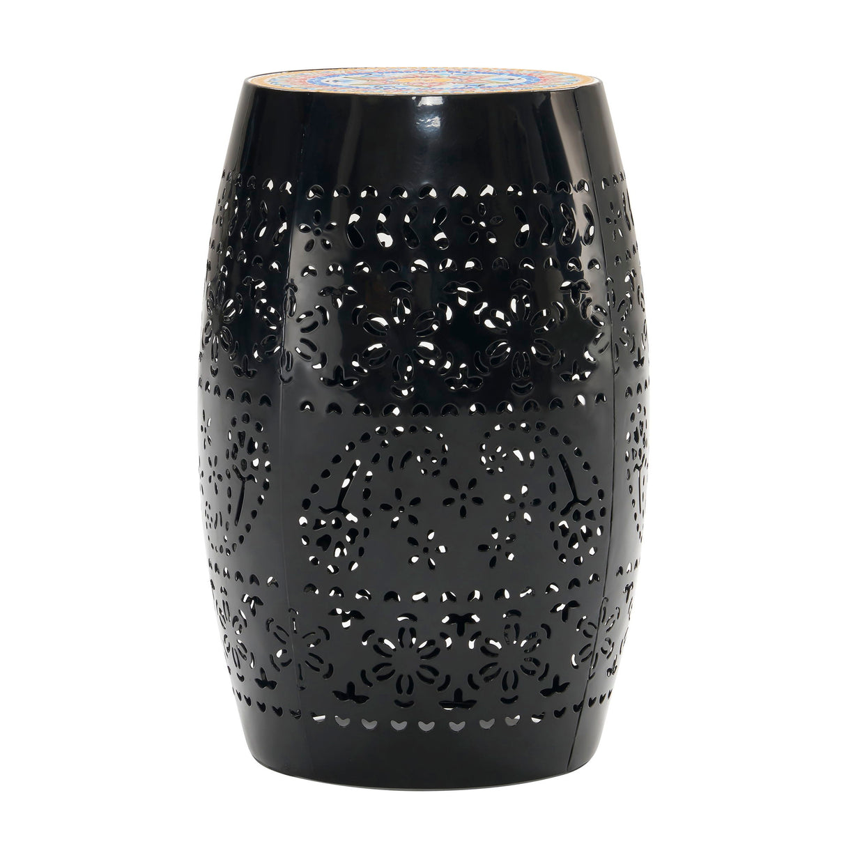 Ruby - Boho Mosaic Side Table With Ceramic Tile Top