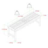 Modern Slat Top Solid Wood Patio Bench