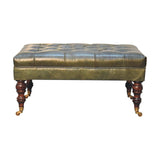 Buffalo - Leather Ottoman With Castor Legs