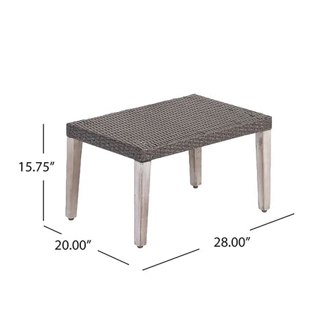 Savannah - Outdoor Wicker And Ottoman - Gray