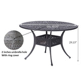 Outdoor Patio Aluminum 48" Round Dining Table - Dessert Night