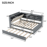 Platform Bed With Trundle, Shelves, And Storage Headboard