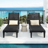 2 Piece Outdoor Chaise Lounges With Adjustable Backrest