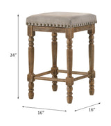 Farsiris - Weathered Counter Height Stool (Set 2) - Beige