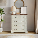 Modern 5 Drawer Dresser For Bedroom, Ample Storage Wide Chest Of Drawers