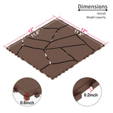 Stone Style Patio Deck Tiles Diy Interlocking Floor Tiles