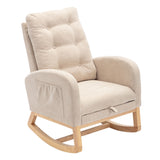 Accent Rocking Chair With Footrest, High Back