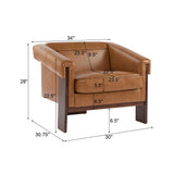 Sierra - Vintage Modern Accent Chair With Deep Cushions And Wide Armrests