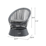 Modern Swivel Wicker Lounge Chair With Round Design