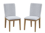 Delphine - Linen Fabric 19" Dining Chair (Set of 2) - Gray
