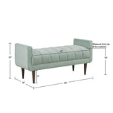 Linea - Upholstered Accent Bench - Seafoam