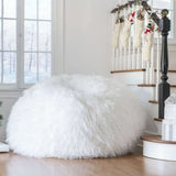 Mahin - Rounded 5 Foot Bean Bag Cozy Modern Design - White