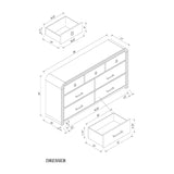 Malco - Dresser With Gold Detailing - Oak