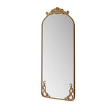 Full Body Arched Mirror With Vintage Carved Applique