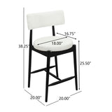 Mid Century Modern Counter Stools, Fabric Upholstered Chairs