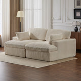 Double Chaise Lounge Chair, Oversized Upholstered Sleeper Cloud Couch