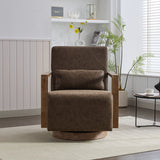 Swivel Modern Upholstered Accent Chair With Armrests