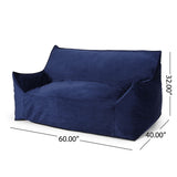 Fila - Velveteen Oversized Seater Bean Bag Chair With Armrests