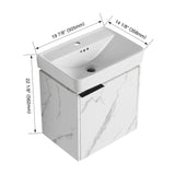 Wall Mounted Bathroom Vanity With Ceramic Sink And Storage Cabinet