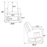 Modern Accent Rocker Armchair With Side Pocket, Upholstered High Back