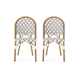 Chic French Bistro Chair With Durable Rattan And Aluminum Frame