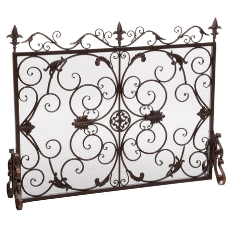 Darcie - Wrought Fireplace Screen, Ornate Design