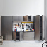 Nova - Series Garage Cabinet Set A With Soft Closing Doors - Metallic Gray