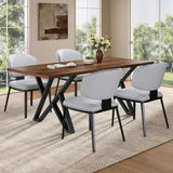 5 Pieces Modern Faux Leather And Metal Dining Set