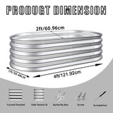 Heavy Duty Galvanized Raised Garden Bed Kit For Vegetables, Flowers & Herbs