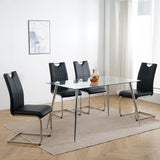 Modern Dining Chairs With Padded Seat And Metal Legs