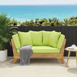 Outdoor Acacia Wood Expandable Daybed With Cushions