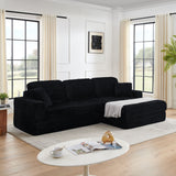 Modern Minimalist L Shape Modular Sectional Sofa, Corduroy Couch