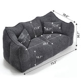 Comfortable Dual Beanbag Chair With High Resilience Foam Core For 2 People