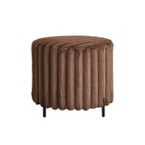 Wide Upholstered Round Pouf Ottoman Foot Rest