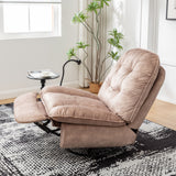 Modern Swivel Gliding Recliner Chair With Rocking Function And Phone Holder, Large Comfortable