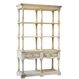 Adela - French Country Bookcase Display Storage Shelf Etageres - Antique White