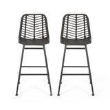 Sawtelle - Outdoor Wicker Barstools (Set of 2)
