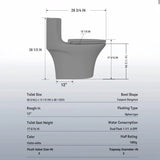 1 Piece Toilet With Dual Flush And Soft Closing Seat