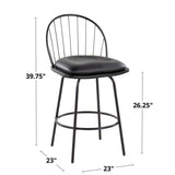 Riley - Claire Farmhouse Fixed Height Counter Stool With Swivel With Round Footrest (Set of 2)