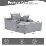 Oversized Chaise Lounge Chair Cozy Cloud Couch With 3 Throw Pillows And Wide Armrest