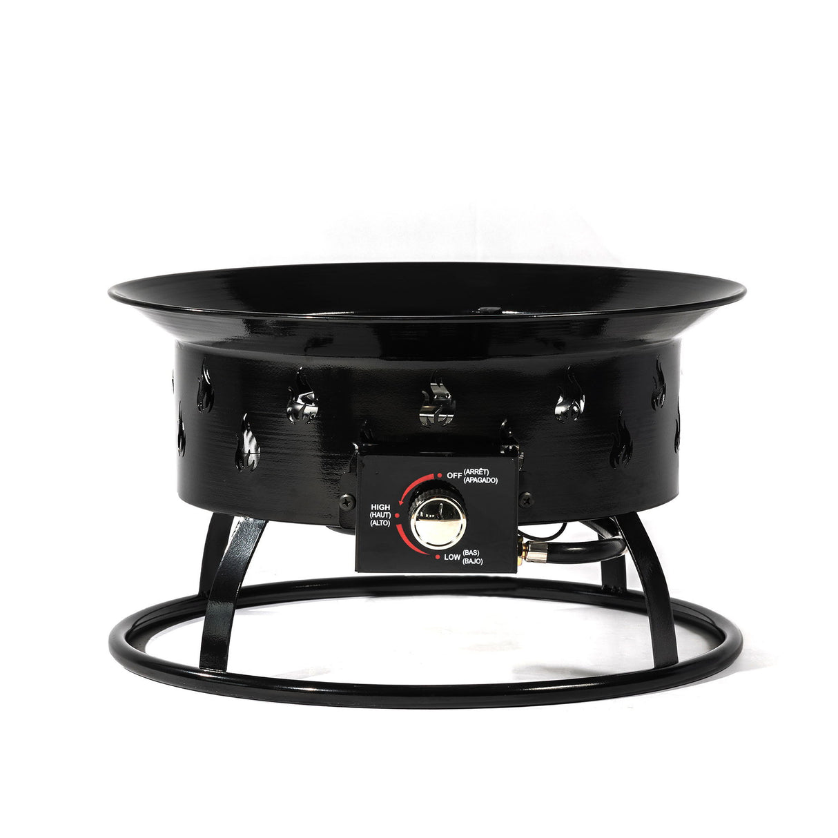 19" Propane Gas Fire Pit Table, 50000 Btu Round Steel Fire Pit For Outside Patio Deck Garden Backyard - Black