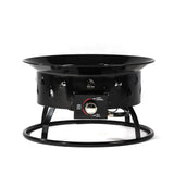19" Propane Gas Fire Pit Table, 50000 Btu Round Steel Fire Pit For Outside Patio Deck Garden Backyard - Black