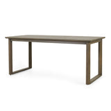 Rustic Nash Dining Table With Slat Design - Gray