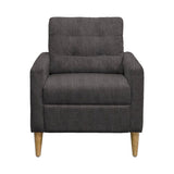 Tufted Back Accent Chair With Track Arm Silhouette - Gray