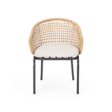 Outdoor Wicker Chair With Powder Coated Iron Legs